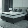 Cama Box Colchão Baú Casal Queen Molas Ensacadas City Pillow Top 158x198x64cm Branco / Cinza Hellen - 1