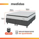 Ver imagem 3 de Cama Box Colchão Baú Casal Queen Molas Ensacadas City Pillow Top 158x198x64cm Branco / Cinza Hellen