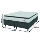 Ver imagem 4 de Cama Box Colchão Baú Casal Queen Molas Ensacadas City Pillow Top 158x198x64cm Branco / Cinza Hellen