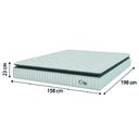 Ver imagem 5 de Cama Box Colchão Baú Casal Queen Molas Ensacadas City Pillow Top 158x198x64cm Branco / Cinza Hellen