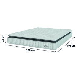 Cama Box Colchão Baú Casal Queen Molas Ensacadas City Pillow Top 158x198x64cm Branco / Cinza Hellen - 5