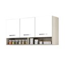 Ver imagem 2 de Armario Aereo Cozinha 3 Portas 1,20 M com Nicho Alice Plus Elmo/branco Hr Móveis