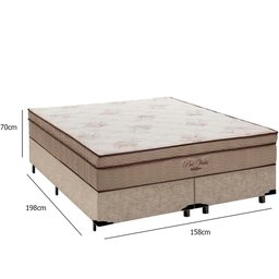 Cama Box Queen + Colchão De Molas Ensacadas Pró Vida 70X158X198:Bege - 2