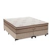 Cama Box Queen + Colchão De Molas Ensacadas Pró Vida 70X158X198:Bege - 1