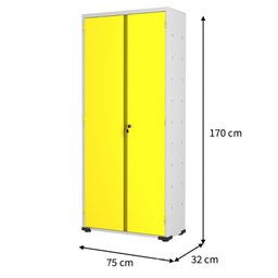 Armário Aço Escritório Fechadura 3 Prateleiras EA302 Amarelo - 3
