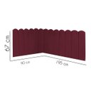Ver imagem 3 de Cabeceira Painel Cama Solteiro Box Nuvem Suede Sandy 90 cm:Bordô