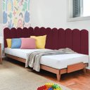 Ver imagem 2 de Cabeceira Painel Cama Solteiro Box Nuvem Suede Sandy 90 cm:Bordô