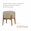 Ver imagem 3 de Puff Dual Cinza 08 Carvalho Tampo Mdf Premium Sofisticado