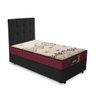 Cama Box + Cabeceira Preta E Colchão De Espuma Solteiro 88cm - 1