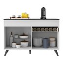 Ver imagem 4 de Balcão Cozinha Gabinete Pia 120 Cm 2 Portas 1 Gaveta Veneza Multimóveis Mp3680.964 Branco/preto
