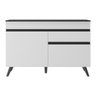 Balcão Cozinha Gabinete Pia 120 Cm 2 Portas 1 Gaveta Veneza Multimóveis Mp3680.964 Branco/preto - 5