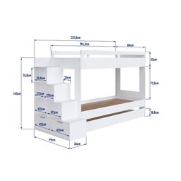Treliche Infantil com Escada Nicho e Gaveta Linha Infanto Branco Bi005 Completa Móveis - 3