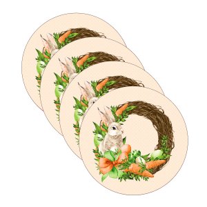 Kit Sousplat Páscoa Cenoura/salmão - 4 Peças - sem Base