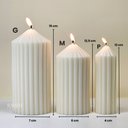 Ver imagem 7 de Kit de Velas Decorativas com Linhas Retas e Design Clássico e Atemporal