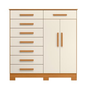Cômoda Verona Albatroz 2 Portas e 8 Gavetas com Cabideiro:cinamomo/off White