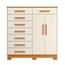 Cômoda Verona Albatroz 2 Portas e 8 Gavetas com Cabideiro:cinamomo/off White - 1