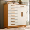 Cômoda Verona Albatroz 2 Portas e 8 Gavetas com Cabideiro:cinamomo/off White - 2