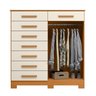 Cômoda Verona Albatroz 2 Portas e 8 Gavetas com Cabideiro:cinamomo/off White - 4