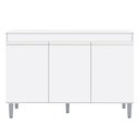 Ver imagem 5 de Balcão Buffet Gabinete Cozinha Manu 120cm Com Tampo 3 Portas Branco - Abmaza