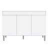 Balcão Buffet Gabinete Cozinha Manu 120cm Com Tampo 3 Portas Branco - Abmaza - 5