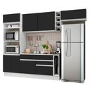 Ver imagem 1 de Cozinha Completa Safira com Armário e Balcão Preto Madesa