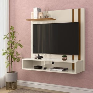 Painel Para TV Até 32 Polegadas Fox Luxo - Off White/Nature