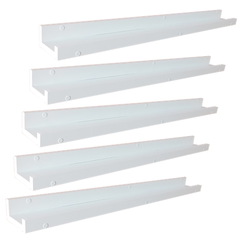 Kit 5 Prateleira Porta Quadros Retratos Fotos Temperos Livros e Enfeites Cor:Branca