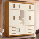 Ver imagem 7 de Guarda Roupa Casal Triton Plus 11 Portas de Bater com Espelho e Cômoda 4 Gavetas MDP Albatroz Mó