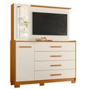 Ver imagem 4 de Guarda Roupa Casal Triton Plus 11 Portas de Bater com Espelho e Cômoda 4 Gavetas MDP Albatroz Mó