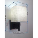 Ver imagem 2 de Arandela Quadrada Vivare Md-2019 Base Alumínio Preto Com Interruptor Cúpula em Tecido - Bivolt - Pre