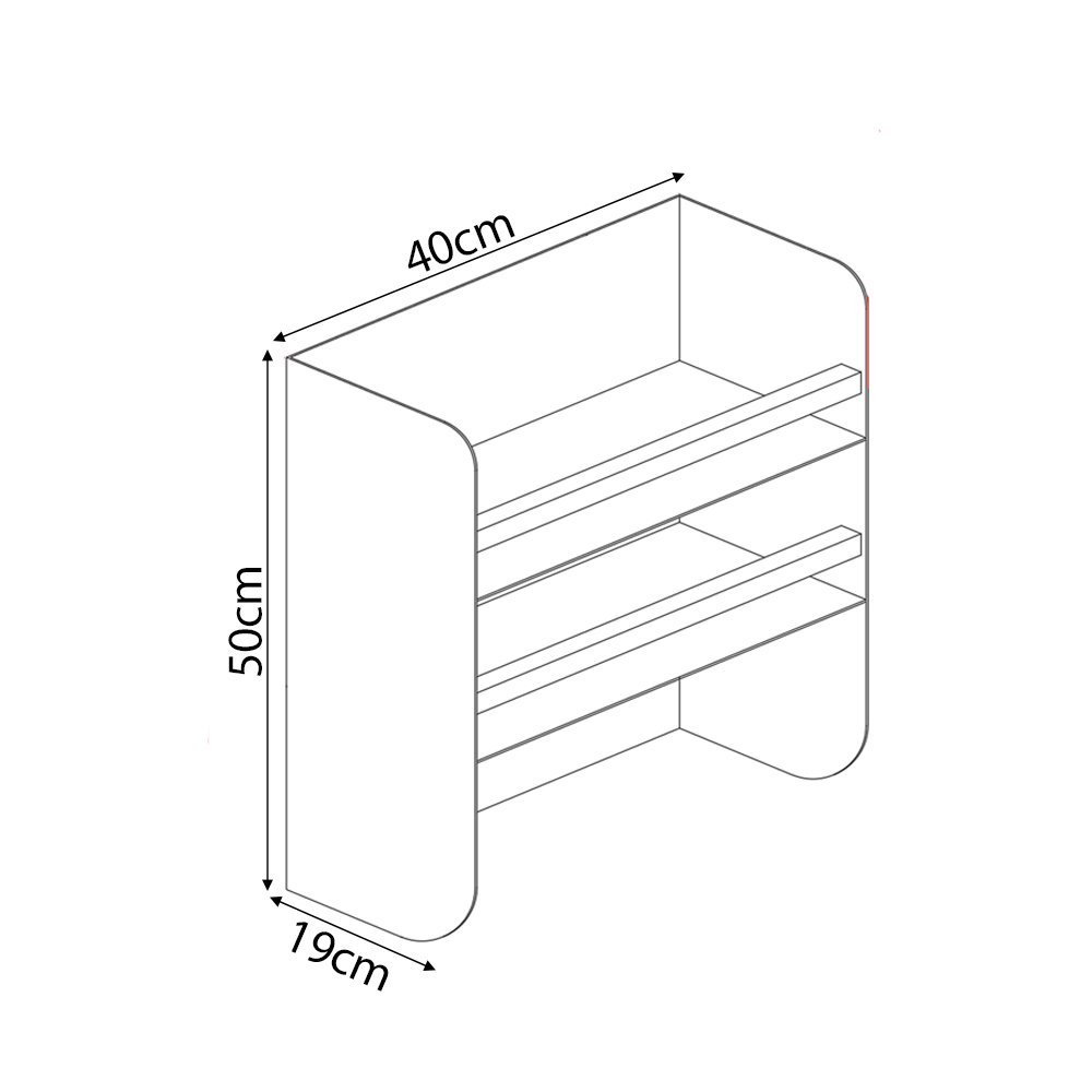 Porta Temperos em Aço Carbono Branco e Madeira C/ Porta Papel - 40cm Linha Home - 6