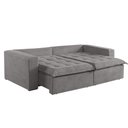 Ver imagem 5 de Sofá Cama 3 Lugares Retrátil Reclinável Linho M-184 Martins Cinza