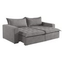 Ver imagem 1 de Sofá Cama 3 Lugares Retrátil Reclinável Linho M-184 Martins Cinza