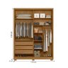 Guarda Roupa Colorado 175cm 2 Portas Freijó Moval - 6