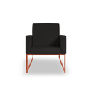 Ver imagem 3 de Kit 06 Poltronas Recepção Courino 3 Cores - Base Ferro Cobre - Preto