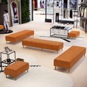 Ver imagem 2 de Kit 02 Puffs Decorativo Sala de Estar Bali W01 Pés Palito 170x60cm Couríssimo Canela - Lyam Decor