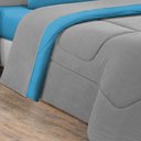 Ver imagem 3 de Edredom Malha 100% Algodão Gran Moratta 1 Peça Casal - Cinza-azul Turquesa