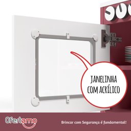 Cozinha Infantil Diana Com Refrigerador P/ Meninas Em Mdf - Branco/Rosa - 5