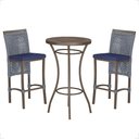 Ver imagem 1 de Mesa Bistrô 2 Banquetas Roma Marrom Corda Estofado 10 Trama Prata