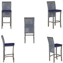 Ver imagem 5 de Mesa Bistrô 2 Banquetas Roma Marrom Corda Estofado 10 Trama Prata