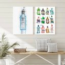 Ver imagem 2 de Kit 2 Quadros Decorativos Garrafas de Gin 24x18cm - com vidro:Madeira preta