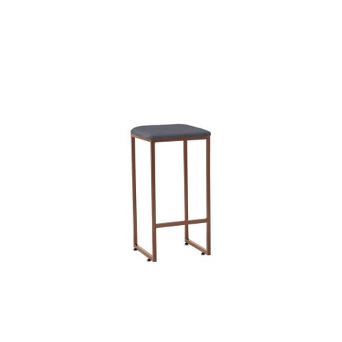 Banqueta Donna Bronze Linho Cinza Metal Móveis