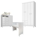 Ver imagem 1 de Quarto Bebê 4 Portas Ternura Baby e Mini Berço Moisés Alegria com Colchão Branco Flex - Incorplac