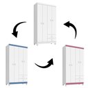 Ver imagem 2 de Quarto Bebê 4 Portas Ternura Baby e Mini Berço Moisés Alegria com Colchão Branco Flex - Incorplac