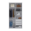 Ver imagem 3 de Guarda-roupa Solteiro Branco Fosco 2 Portas E 3 Gavetas