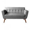 Ver imagem 1 de Sofá Bruna 2 Lugares Fixo 142cm Linho Cinza 320 Estrutura Madeira Bella Decor