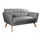 Ver imagem 4 de Sofá Bruna 2 Lugares Fixo 142cm Linho Cinza 320 Estrutura Madeira Bella Decor