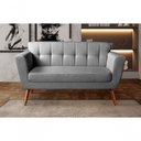 Ver imagem 3 de Sofá Bruna 2 Lugares Fixo 142cm Linho Cinza 320 Estrutura Madeira Bella Decor