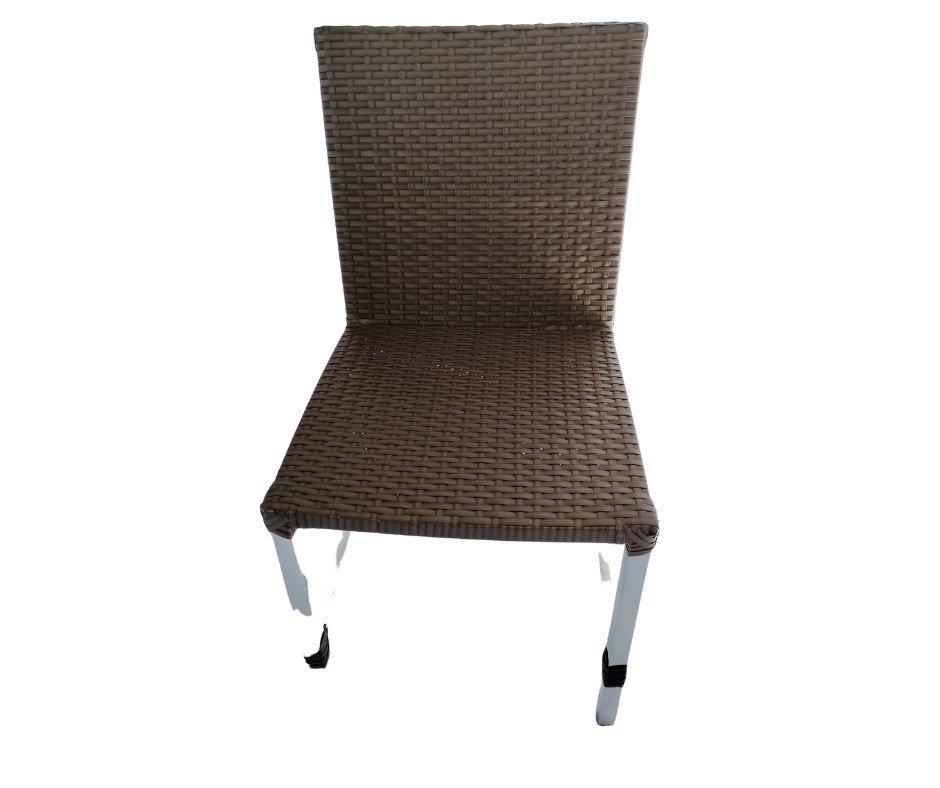 Kit 8 Cadeiras Floripa Aluminio Polido Fibra Sintética Proteçao Uv Marrom - 4