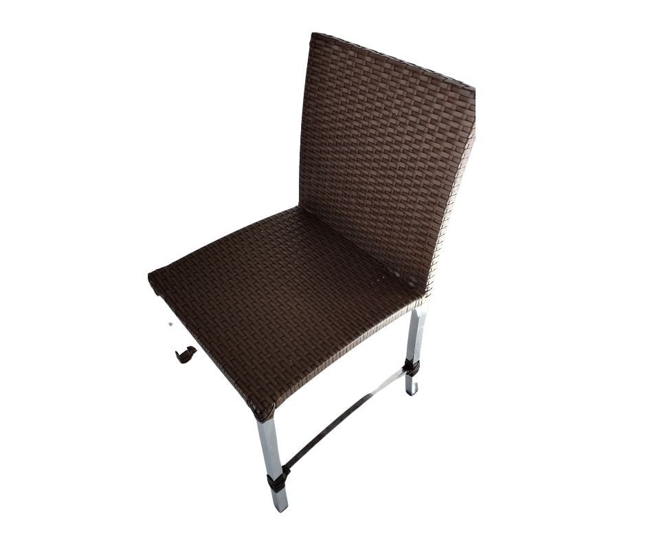 Kit 8 Cadeiras Floripa Aluminio Polido Fibra Sintética Proteçao Uv Marrom - 3